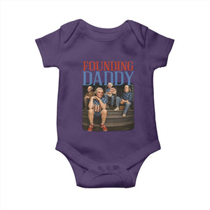 Funny 4th Of July Patriotic Founding Daddy Founding Fathers Baby Onesie TS11 Purple Print Your Wear