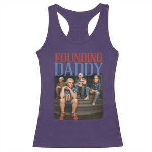 Funny 4th Of July Patriotic Founding Daddy Founding Fathers Racerback Tank Top TS11 Purple Print Your Wear