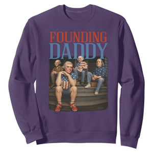 Funny 4th Of July Patriotic Founding Daddy Founding Fathers Sweatshirt TS11 Purple Print Your Wear