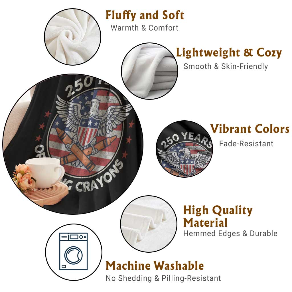 Marine Veteran 250 Years Of Eating Crayons Throw Blanket American Flag TS11 Print Your Wear