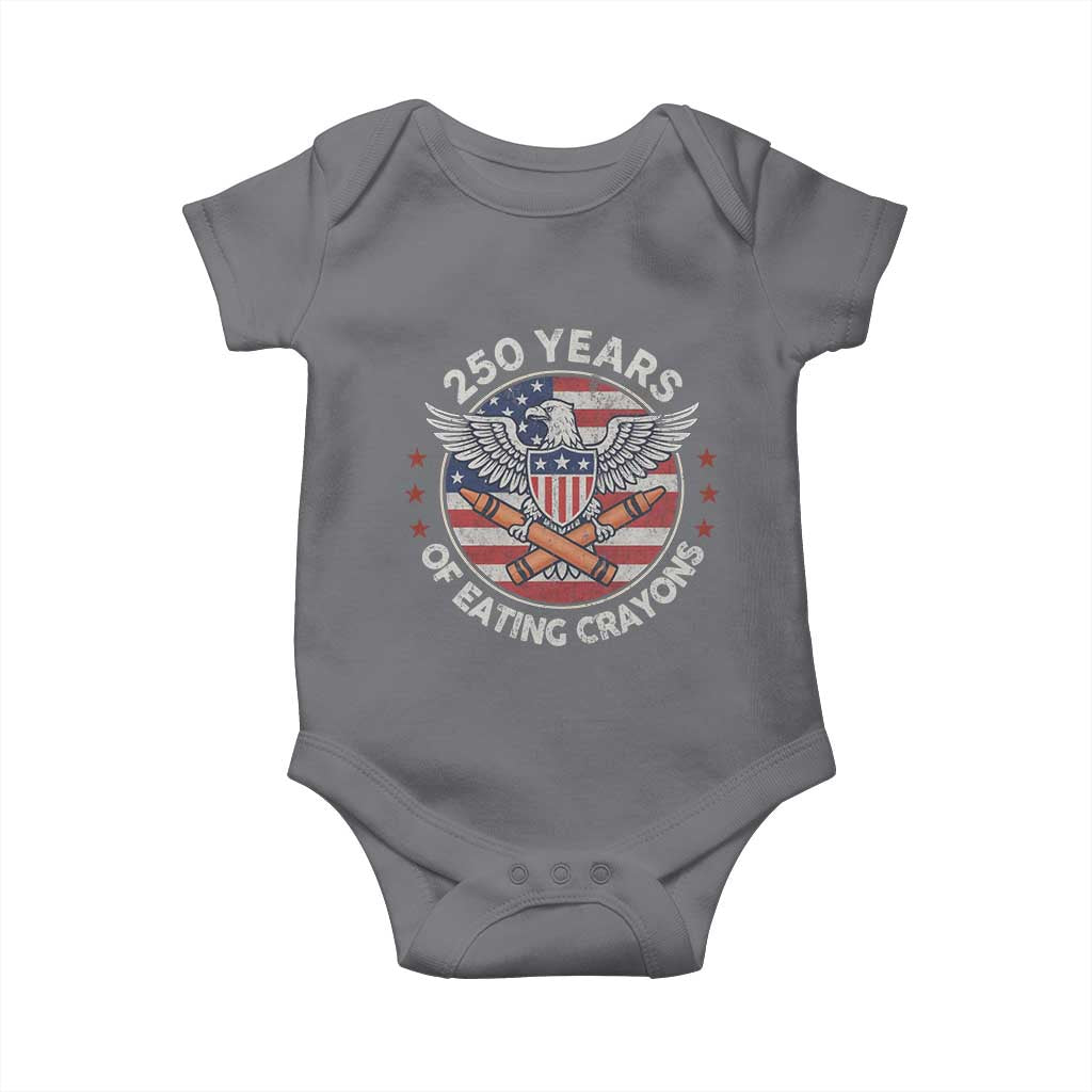 Marine Veteran 250 Years Of Eating Crayons Baby Onesie American Flag TS11 Charcoal Print Your Wear