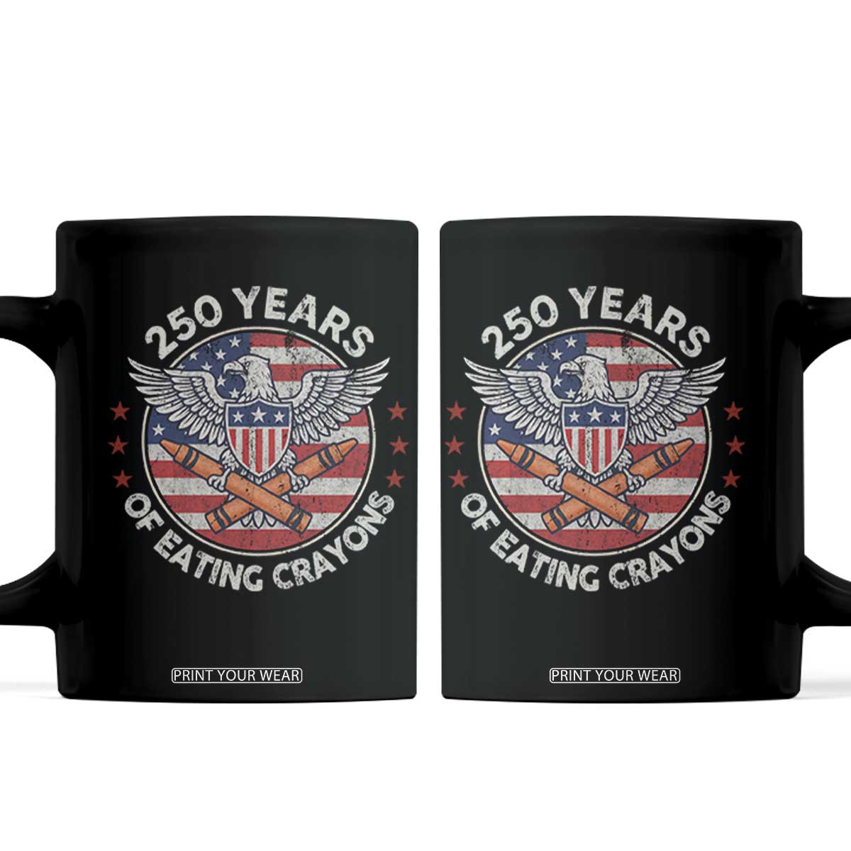 Marine Veteran 250 Years Of Eating Crayons Coffee Mug American Flag TS11 Black Print Your Wear