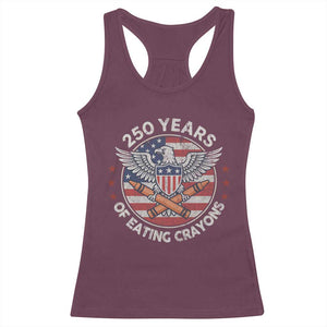 Marine Veteran 250 Years Of Eating Crayons Racerback Tank Top American Flag TS11 Maroon Print Your Wear
