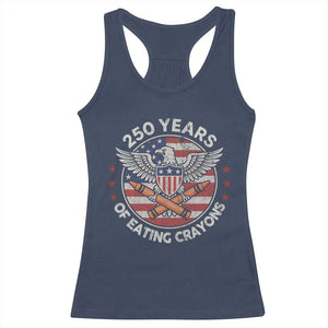 Marine Veteran 250 Years Of Eating Crayons Racerback Tank Top American Flag TS11 Navy Print Your Wear