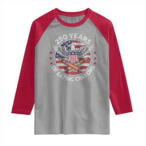 Marine Veteran 250 Years Of Eating Crayons Raglan Shirt American Flag TS11 Sport Gray Red Print Your Wear