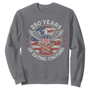 Marine Veteran 250 Years Of Eating Crayons Sweatshirt American Flag TS11 Charcoal Print Your Wear