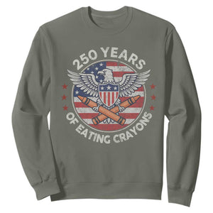Marine Veteran 250 Years Of Eating Crayons Sweatshirt American Flag TS11 Military Green Print Your Wear