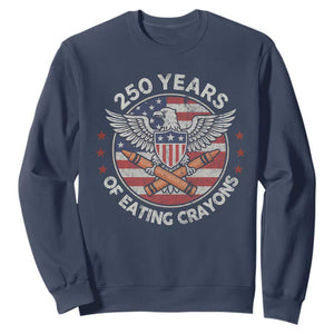 Marine Veteran 250 Years Of Eating Crayons Sweatshirt American Flag TS11 Navy Print Your Wear