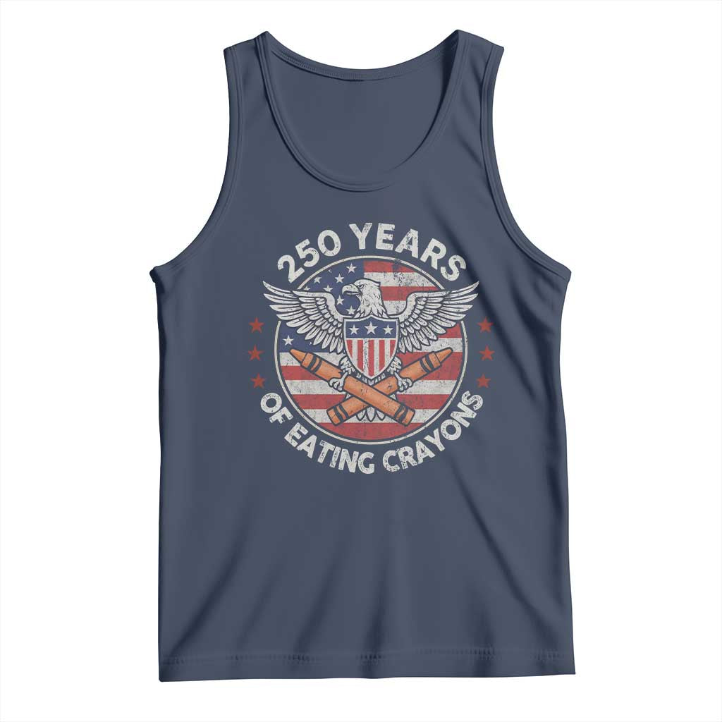 Marine Veteran 250 Years Of Eating Crayons Tank Top American Flag TS11 Navy Print Your Wear