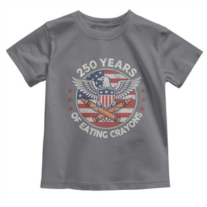 Marine Veteran 250 Years Of Eating Crayons Toddler T Shirt American Flag TS11 Charcoal Print Your Wear