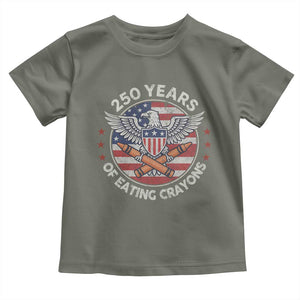 Marine Veteran 250 Years Of Eating Crayons Toddler T Shirt American Flag TS11 Military Green Print Your Wear