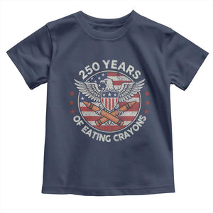 Marine Veteran 250 Years Of Eating Crayons Toddler T Shirt American Flag TS11 Navy Print Your Wear