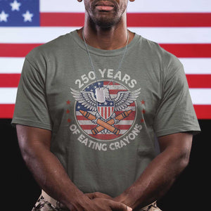 Marine Veteran 250 Years Of Eating Crayons T Shirt American Flag TS11 Military Green Print Your Wear