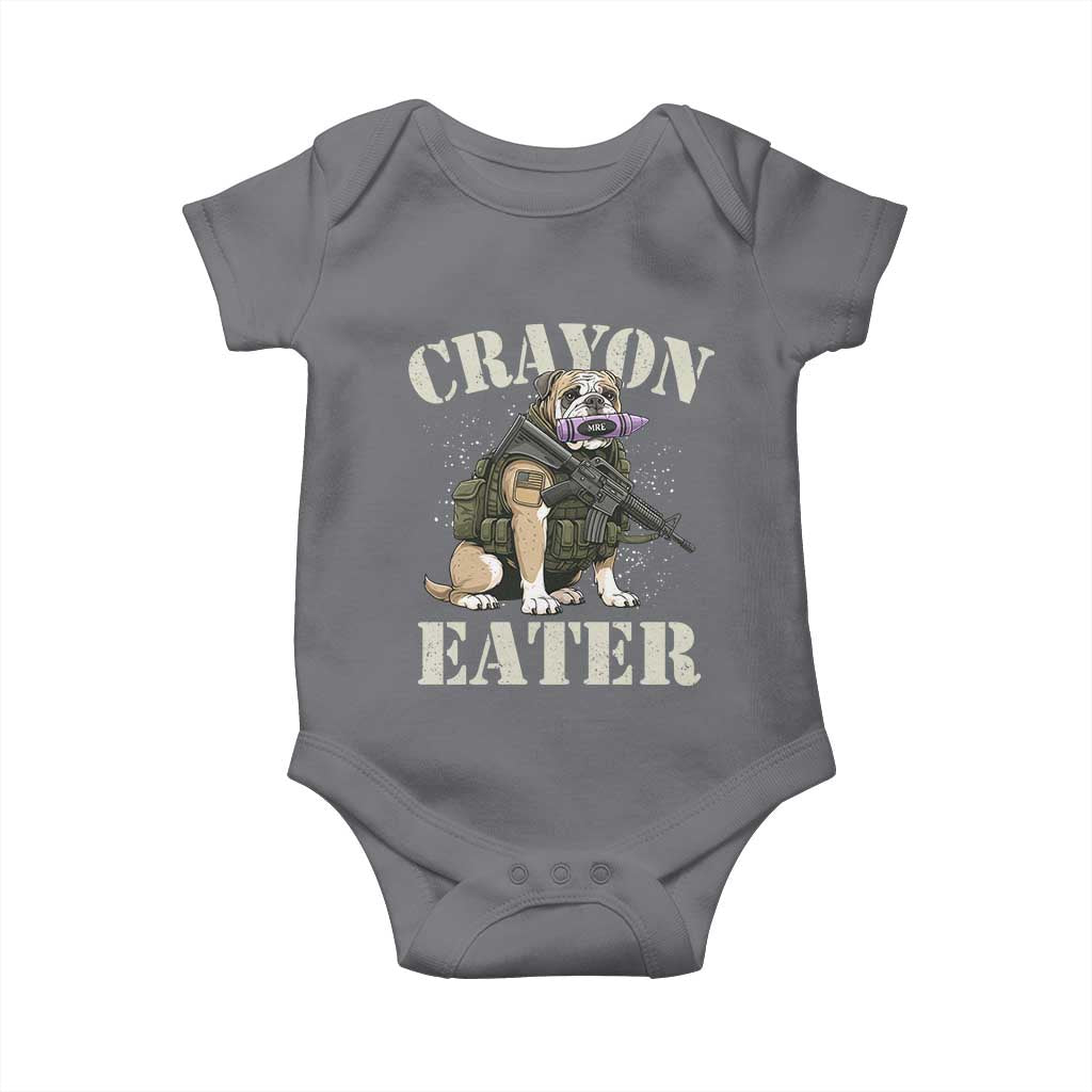 Funny Crayon Eater Baby Onesie Military Corps Proud Marine Soldier TS11 Charcoal Print Your Wear