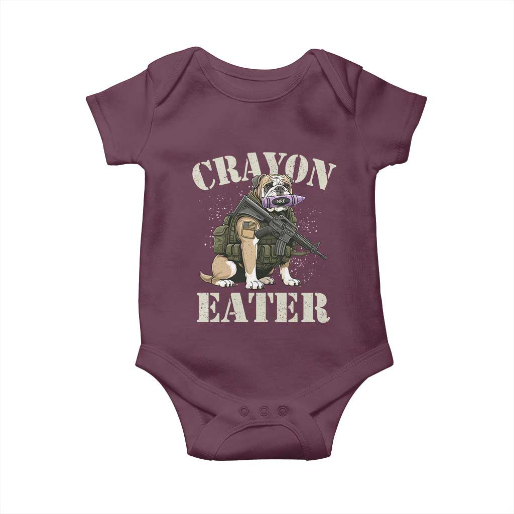 Funny Crayon Eater Baby Onesie Military Corps Proud Marine Soldier TS11 Maroon Print Your Wear
