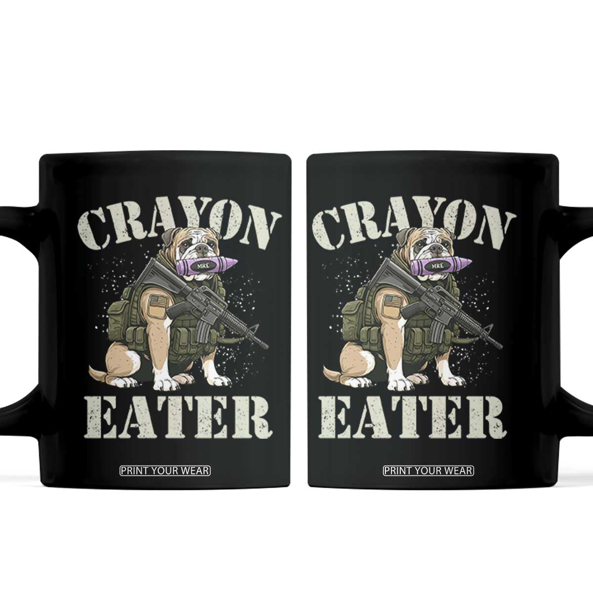 Funny Crayon Eater Coffee Mug Military Corps Proud Marine Soldier TS11 Black Print Your Wear