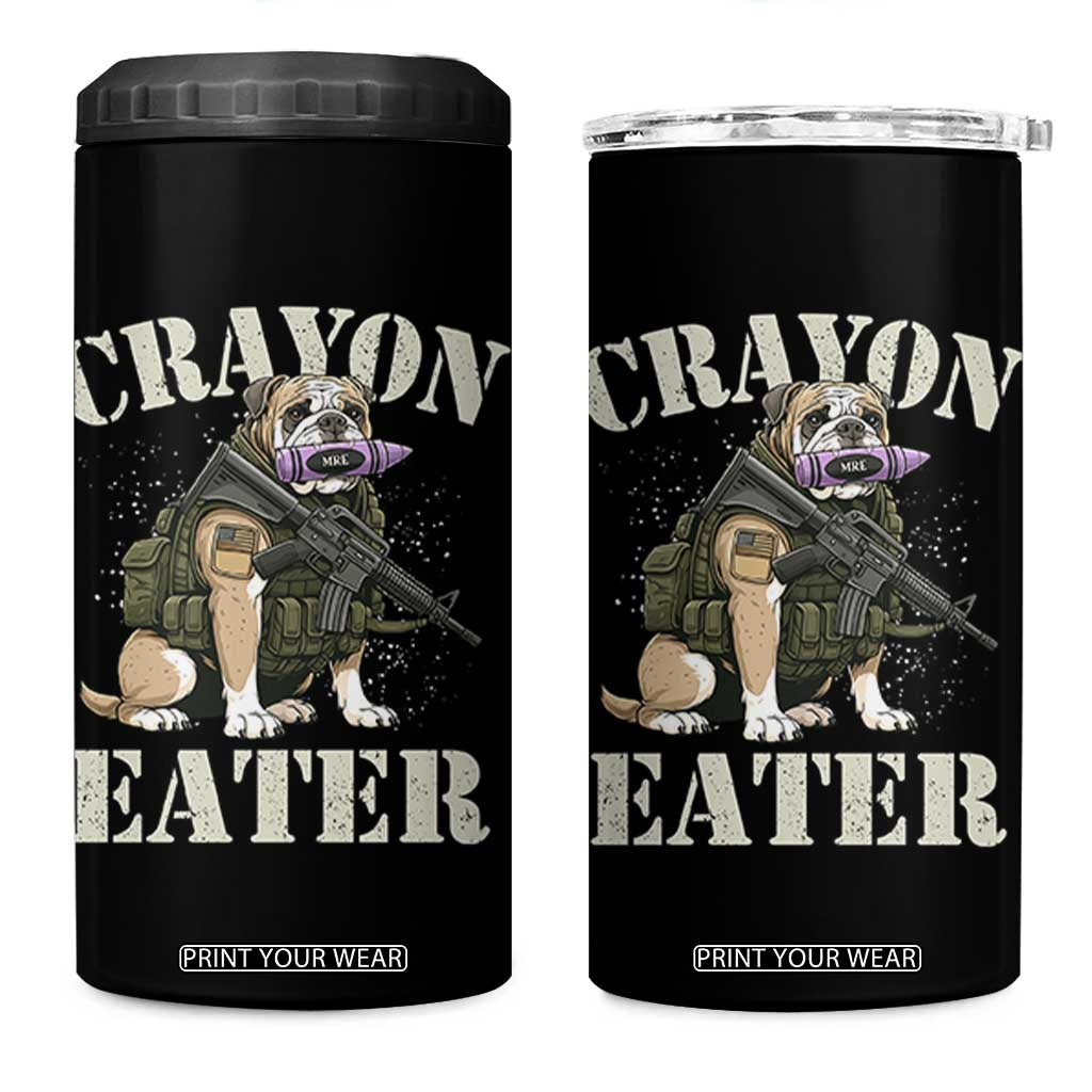 Funny Crayon Eater 4 in 1 Can Cooler Tumbler Military Corps Proud Marine Soldier TS11 One Size: 16 oz Black Print Your Wear