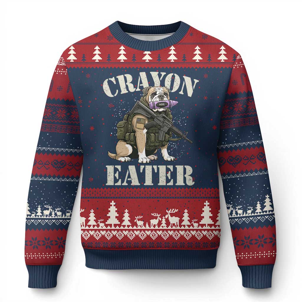 Funny Crayon Eater Ugly Christmas Sweater Military Corps Proud Marine Soldier TS11 Navy Red Print Your Wear