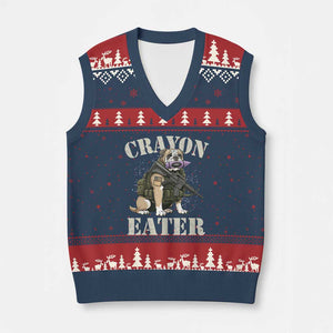 Funny Crayon Eater V-Neck Knit Sweater Vest Military Corps Proud Marine Soldier TS11 Navy Red Print Your Wear