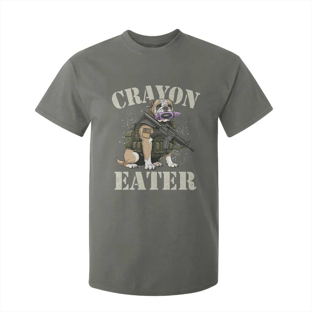 Funny Crayon Eater T Shirt For Kid Military Corps Proud Marine Soldier TS11 Military Green Print Your Wear
