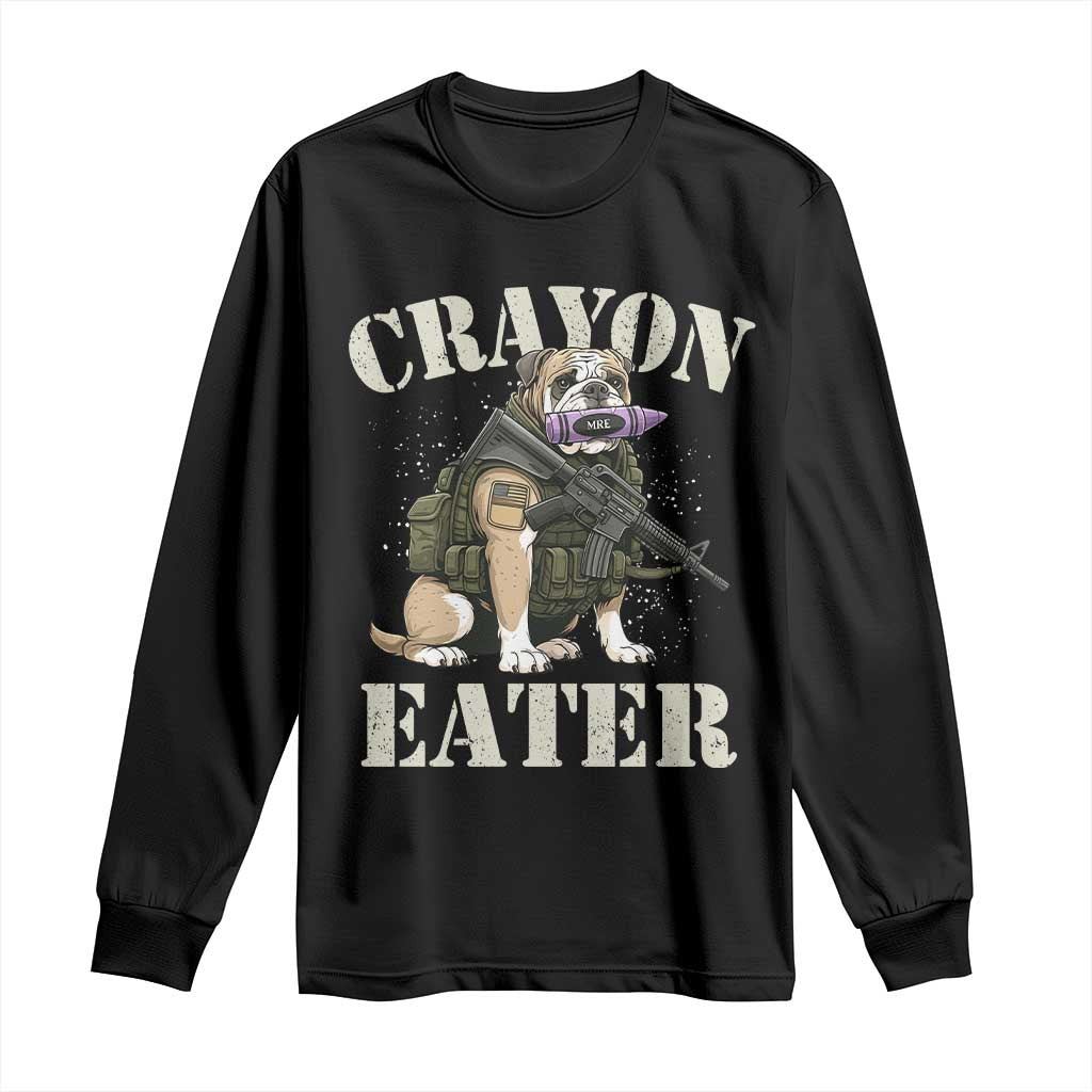 Funny Crayon Eater Long Sleeve Shirt Military Corps Proud Marine Soldier TS11 Black Print Your Wear