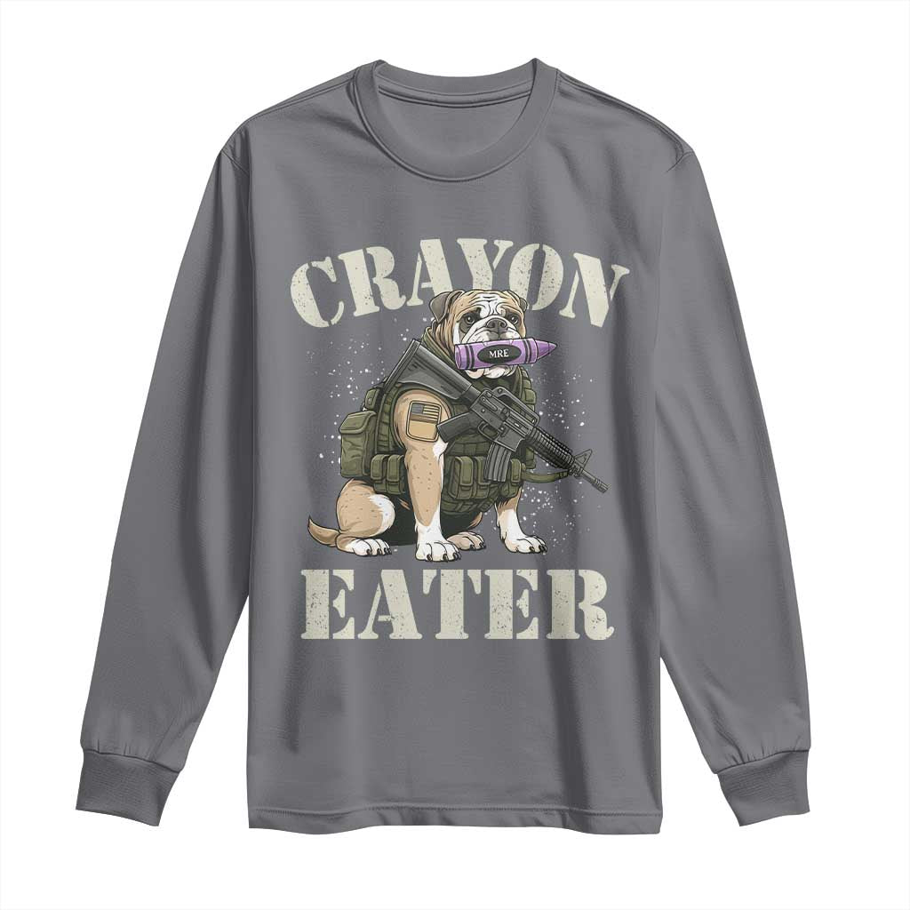Funny Crayon Eater Long Sleeve Shirt Military Corps Proud Marine Soldier TS11 Charcoal Print Your Wear