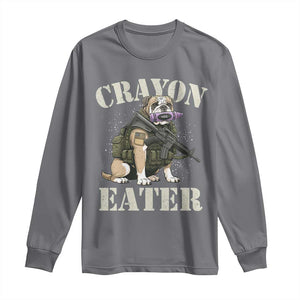 Funny Crayon Eater Long Sleeve Shirt Military Corps Proud Marine Soldier TS11 Charcoal Print Your Wear