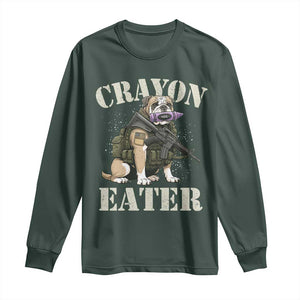 Funny Crayon Eater Long Sleeve Shirt Military Corps Proud Marine Soldier TS11 Dark Forest Green Print Your Wear