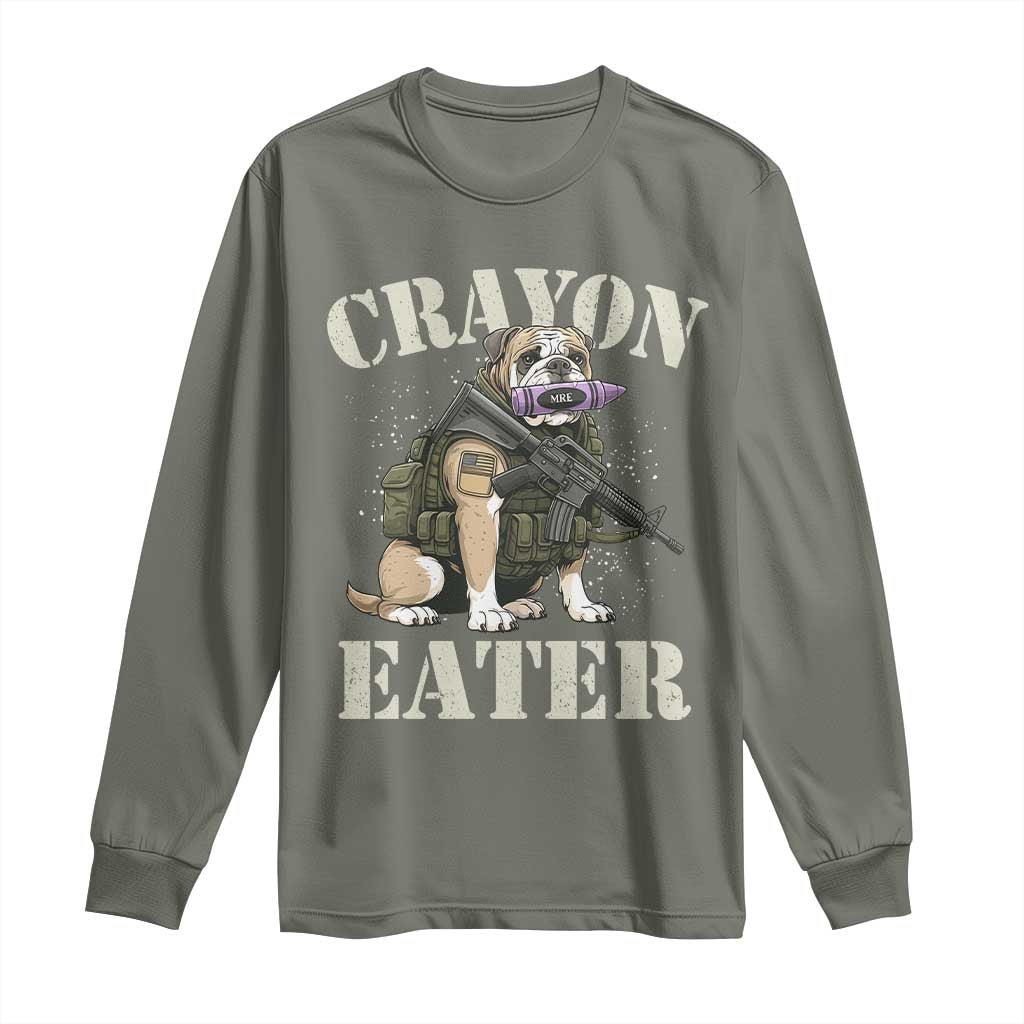 Funny Crayon Eater Long Sleeve Shirt Military Corps Proud Marine Soldier TS11 Military Green Print Your Wear