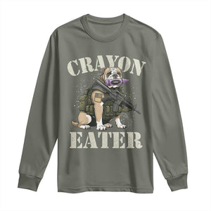 Funny Crayon Eater Long Sleeve Shirt Military Corps Proud Marine Soldier TS11 Military Green Print Your Wear