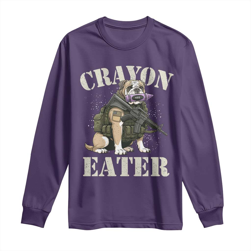 Funny Crayon Eater Long Sleeve Shirt Military Corps Proud Marine Soldier TS11 Purple Print Your Wear