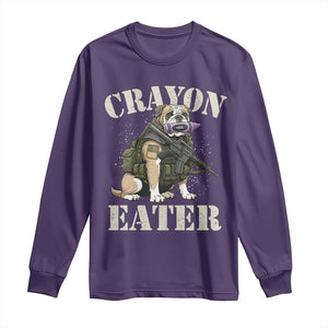 Funny Crayon Eater Long Sleeve Shirt Military Corps Proud Marine Soldier TS11 Purple Print Your Wear