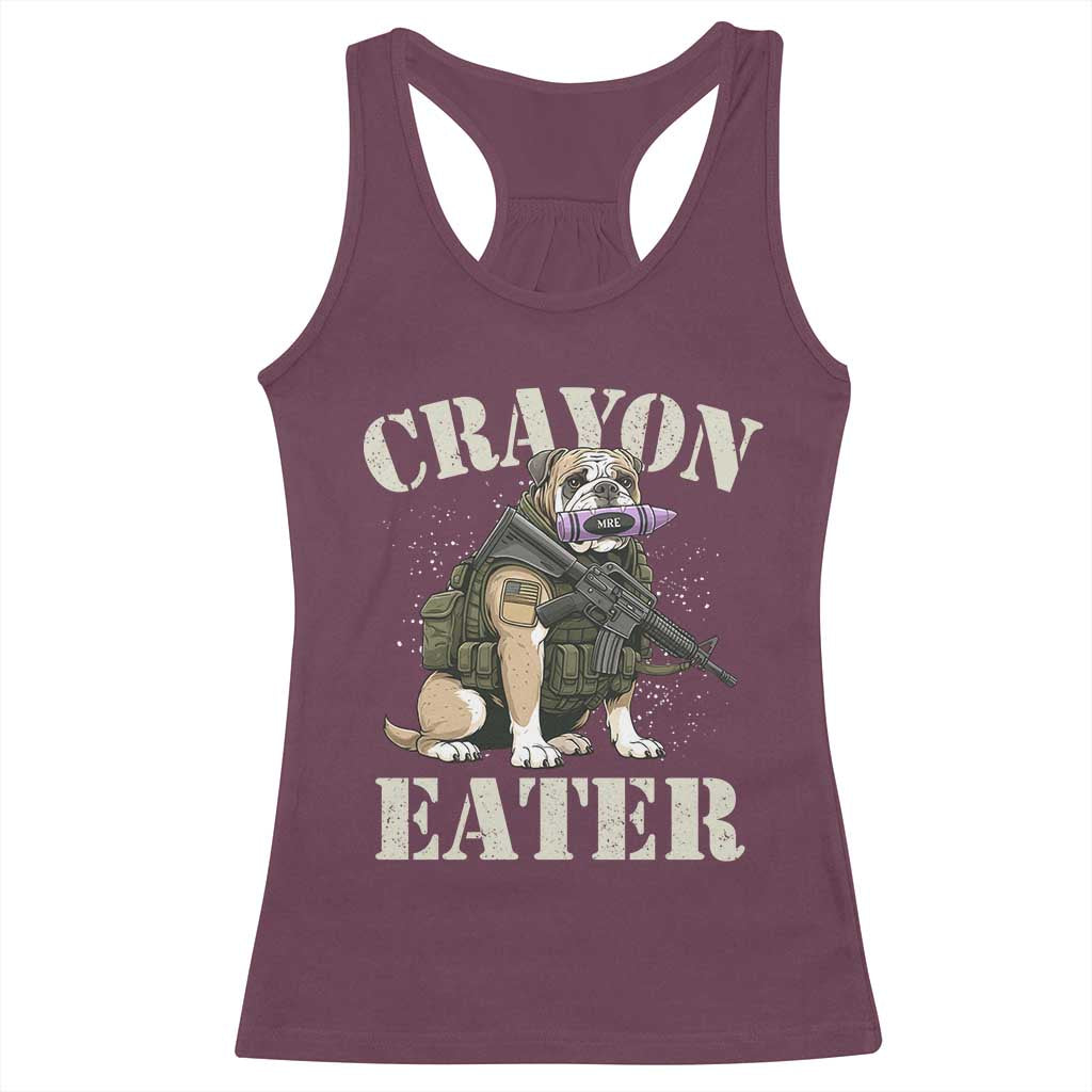 Funny Crayon Eater Racerback Tank Top Military Corps Proud Marine Soldier TS11 Maroon Print Your Wear