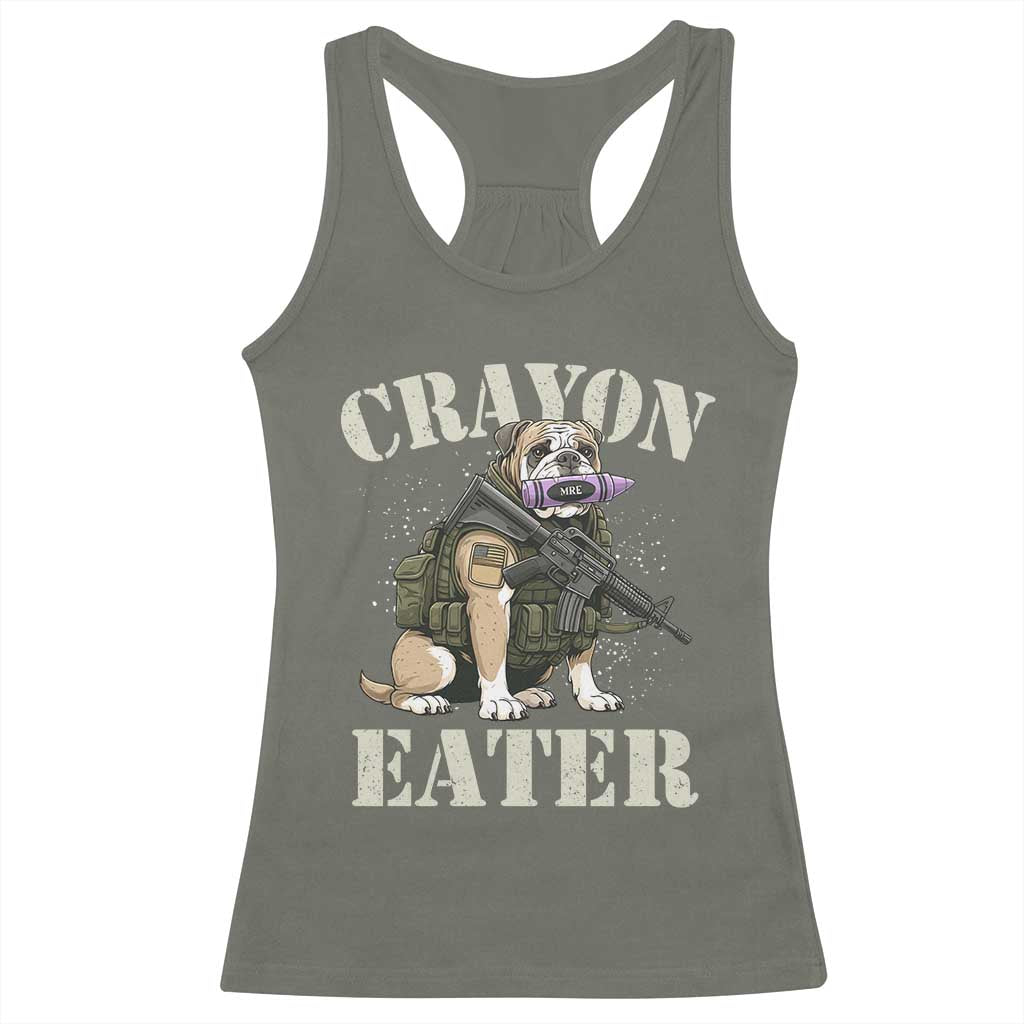Funny Crayon Eater Racerback Tank Top Military Corps Proud Marine Soldier TS11 Military Green Print Your Wear
