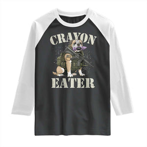 Funny Crayon Eater Raglan Shirt Military Corps Proud Marine Soldier TS11 Black White Print Your Wear