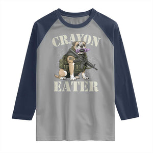 Funny Crayon Eater Raglan Shirt Military Corps Proud Marine Soldier TS11 Sport Gray Navy Print Your Wear