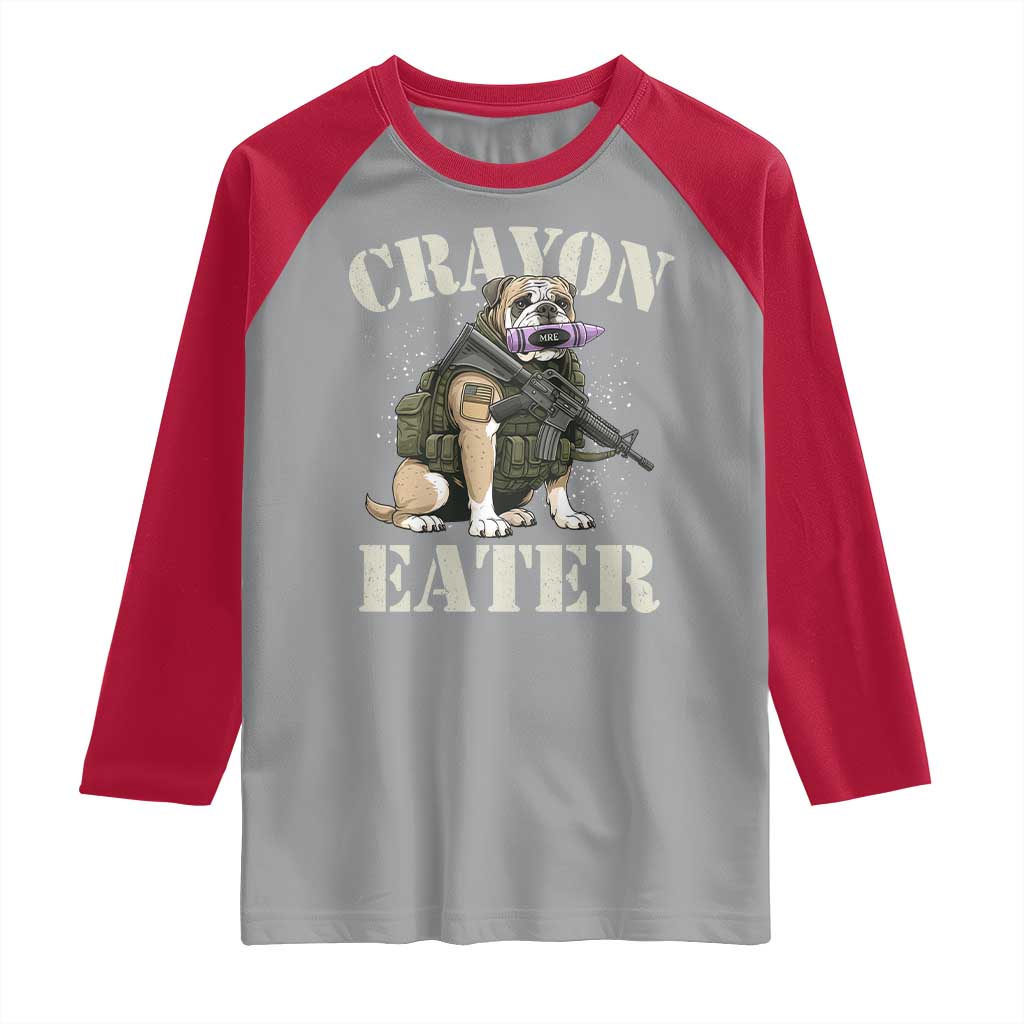 Funny Crayon Eater Raglan Shirt Military Corps Proud Marine Soldier TS11 Sport Gray Red Print Your Wear