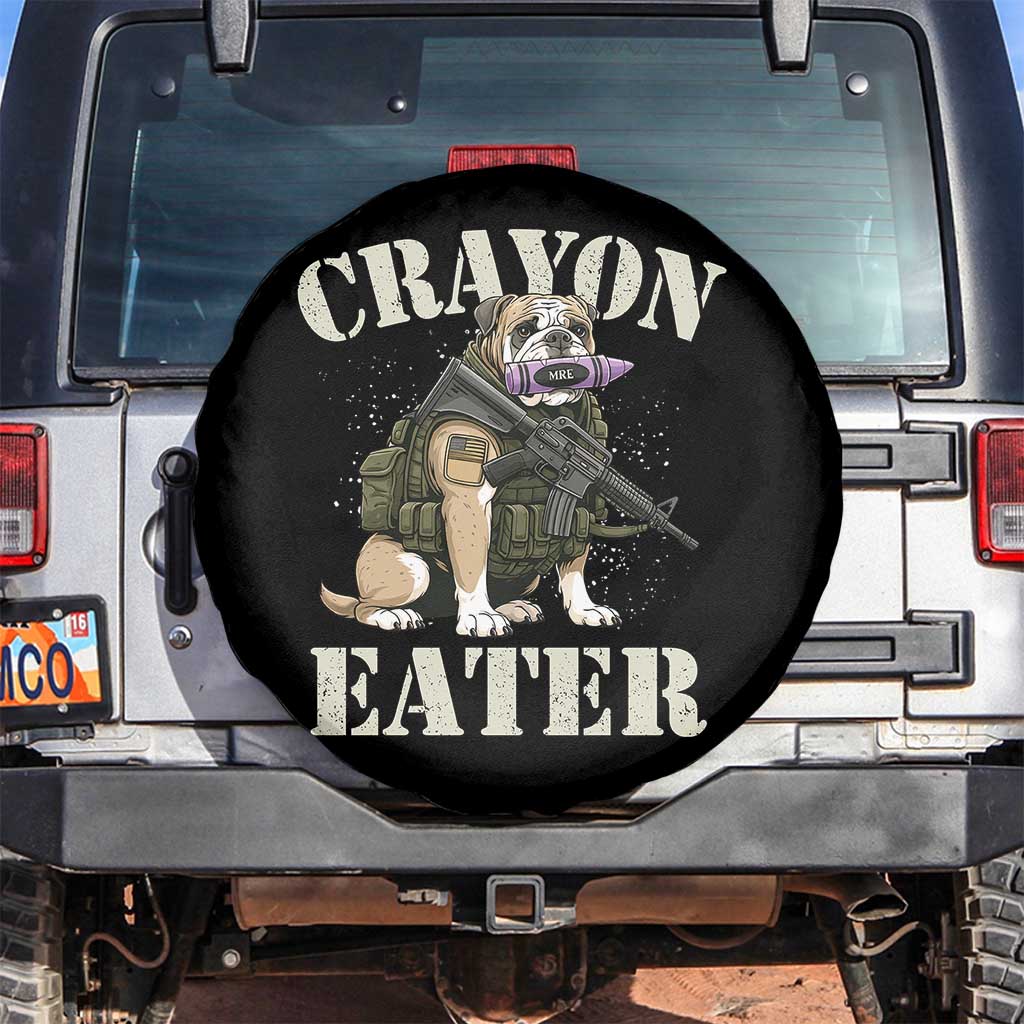 Funny Crayon Eater Spare Tire Cover Military Corps Proud Marine Soldier TS11 No hole Black Print Your Wear