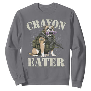 Funny Crayon Eater Sweatshirt Military Corps Proud Marine Soldier TS11 Charcoal Print Your Wear