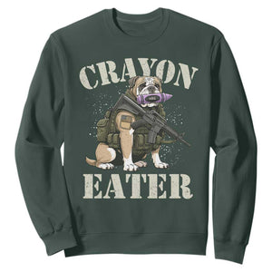 Funny Crayon Eater Sweatshirt Military Corps Proud Marine Soldier TS11 Dark Forest Green Print Your Wear