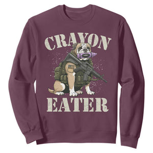 Funny Crayon Eater Sweatshirt Military Corps Proud Marine Soldier TS11 Maroon Print Your Wear