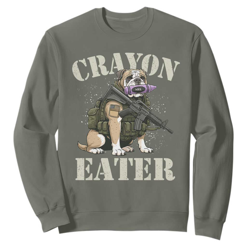 Funny Crayon Eater Sweatshirt Military Corps Proud Marine Soldier TS11 Military Green Print Your Wear
