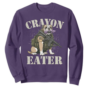 Funny Crayon Eater Sweatshirt Military Corps Proud Marine Soldier TS11 Purple Print Your Wear