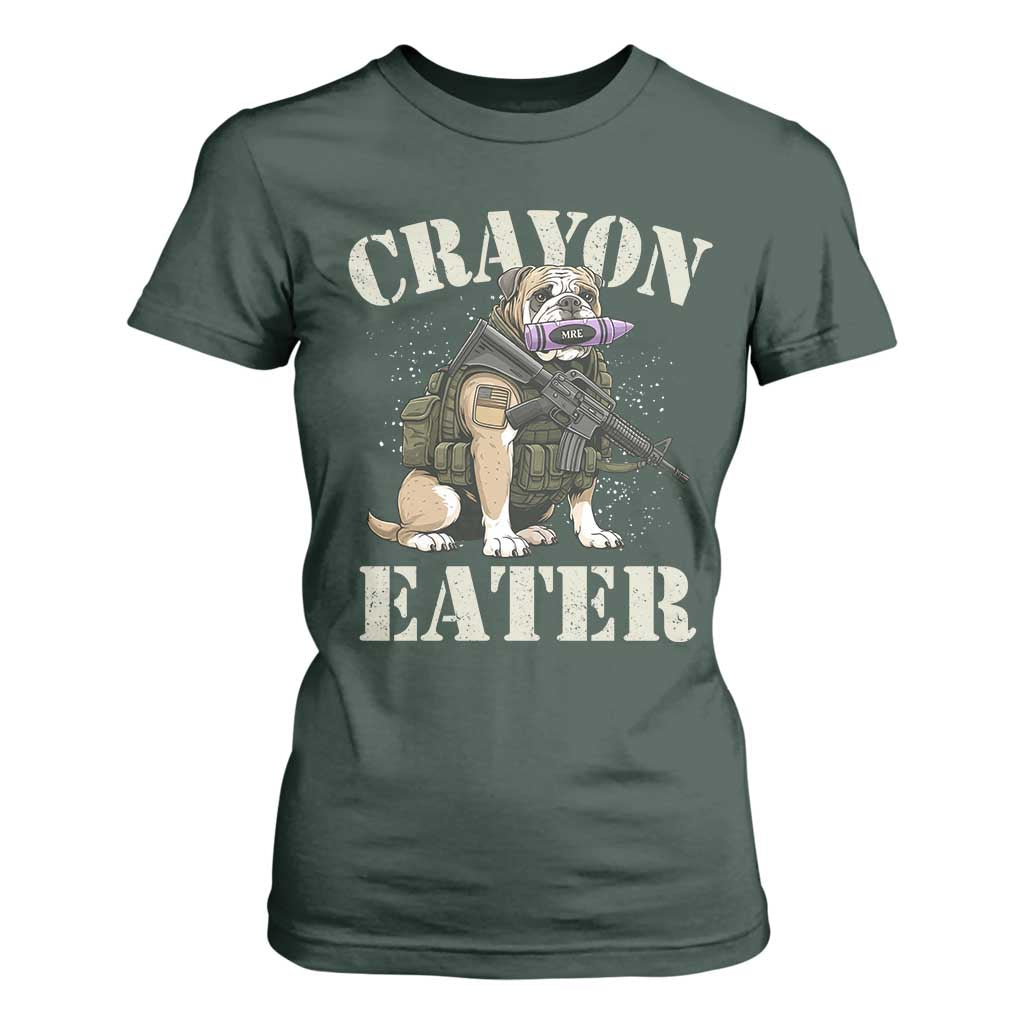 Funny Crayon Eater T Shirt For Women Military Corps Proud Marine Soldier TS11 Dark Forest Green Print Your Wear