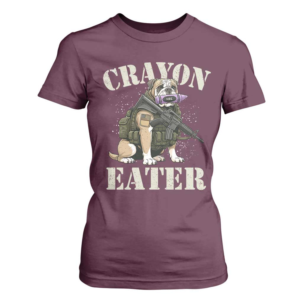 Funny Crayon Eater T Shirt For Women Military Corps Proud Marine Soldier TS11 Maroon Print Your Wear