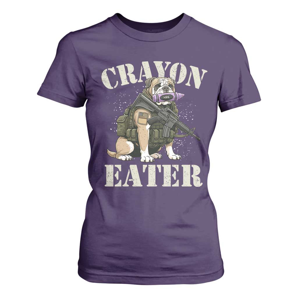 Funny Crayon Eater T Shirt For Women Military Corps Proud Marine Soldier TS11 Purple Print Your Wear