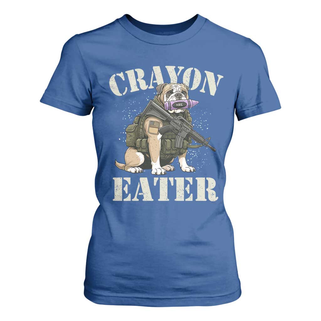 Funny Crayon Eater T Shirt For Women Military Corps Proud Marine Soldier TS11 Royal Blue Print Your Wear