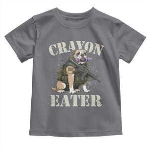 Funny Crayon Eater Toddler T Shirt Military Corps Proud Marine Soldier TS11 Charcoal Print Your Wear