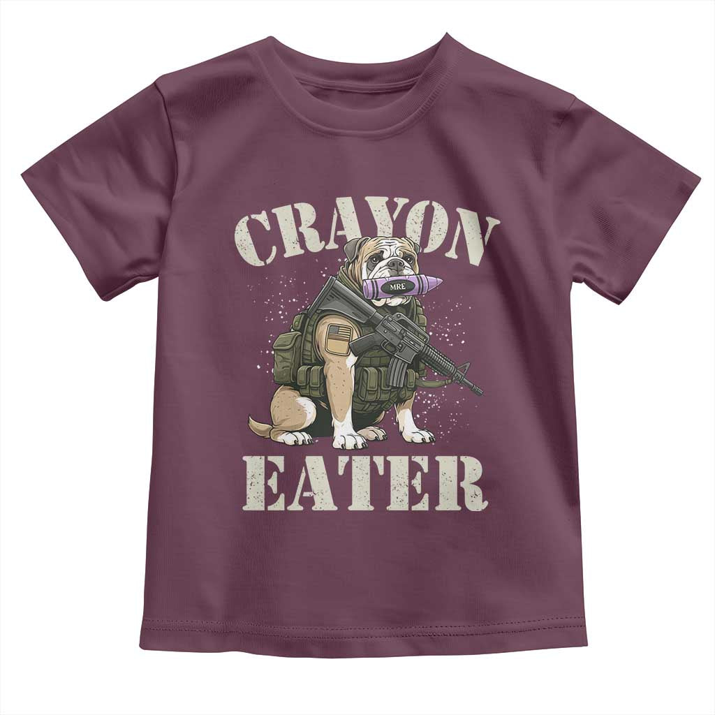 Funny Crayon Eater Toddler T Shirt Military Corps Proud Marine Soldier TS11 Maroon Print Your Wear