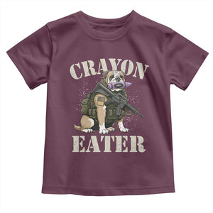 Funny Crayon Eater Toddler T Shirt Military Corps Proud Marine Soldier TS11 Maroon Print Your Wear